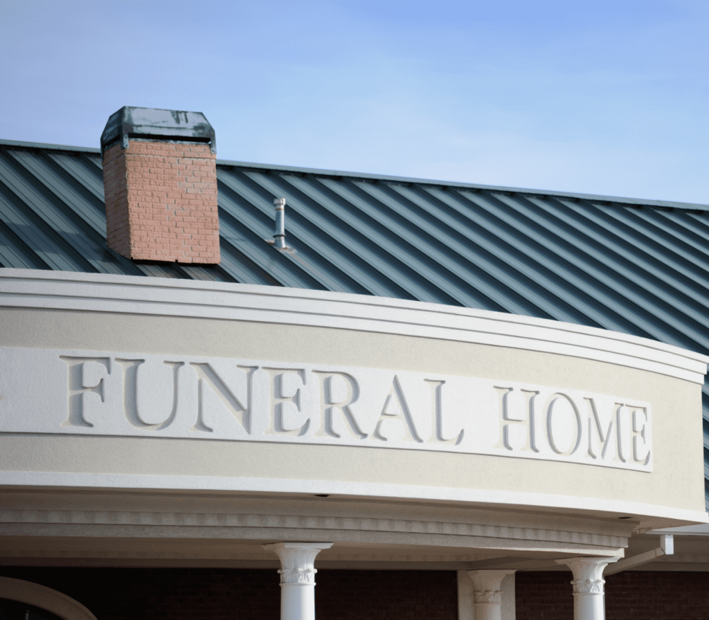 Funeral Home Building Sign And Roof