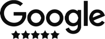 Google Logo With A Five-Star Rating