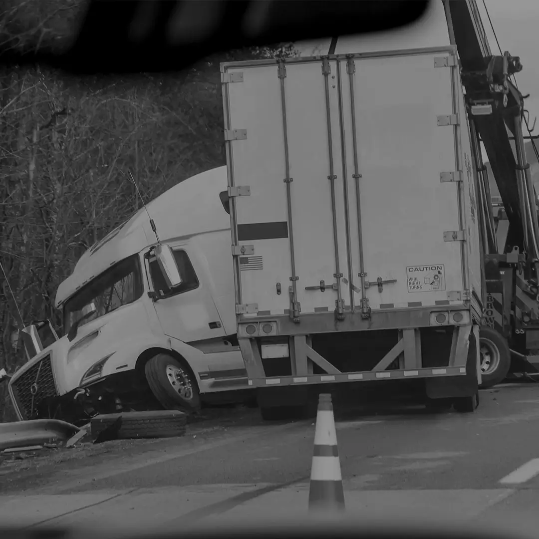 Overturned Semi Truck Accident On The Roadside
